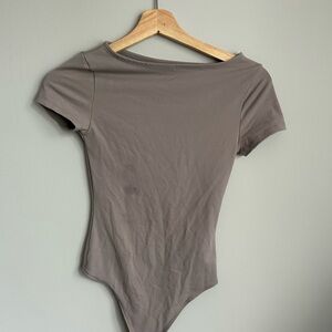Abercrombie & Fitch Brown Asymmetrical Fitted Bodysuit